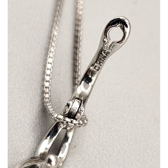 White Topaz Sterling Silver 925 Detachable Pendant Raised Layered 3D Blingy - Picture 10 of 11